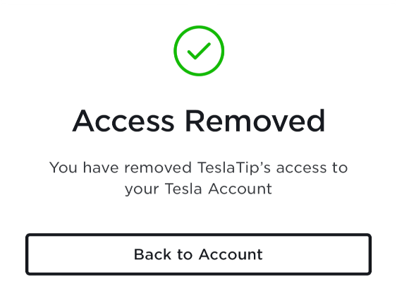TeslaTip access removed screenshot